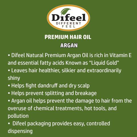 SUNFLOWER Difeel 99% Natural Blend Premium Hair Oil (7.78oz) - Argan Oil