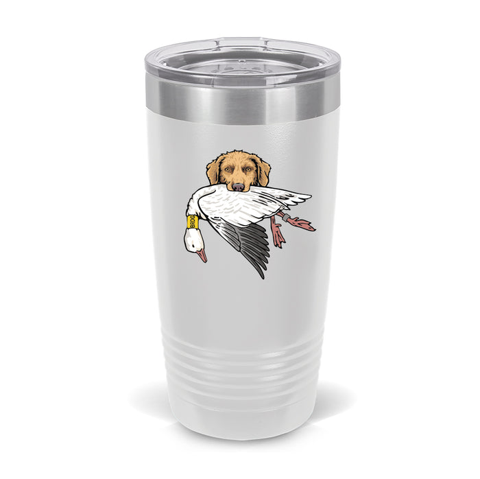 Deadgrass Chessie with a Snow Goose / White