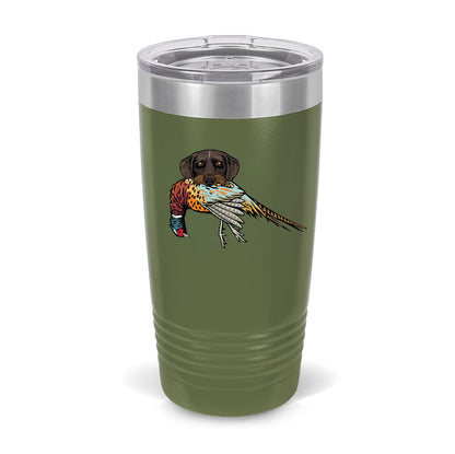 Olive / Drahthaar with a Pheasant