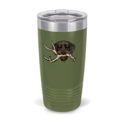 Olive / Drahthaar with a Shed Antler