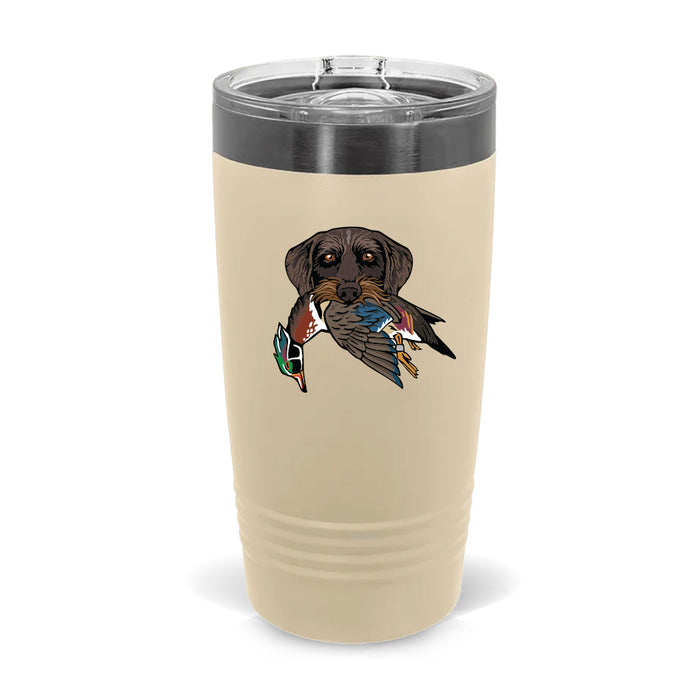 Prairie Dust / Drahthaar with a Wood Duck