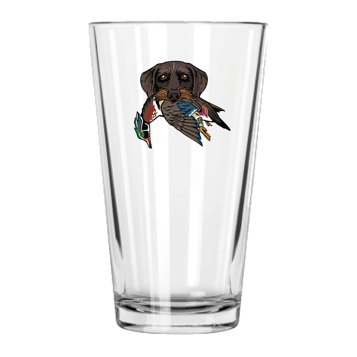 |Drahthaar with a Wood Duck