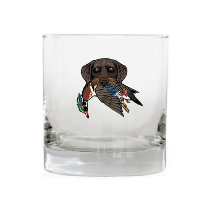Drahthaar with a Wood Duck