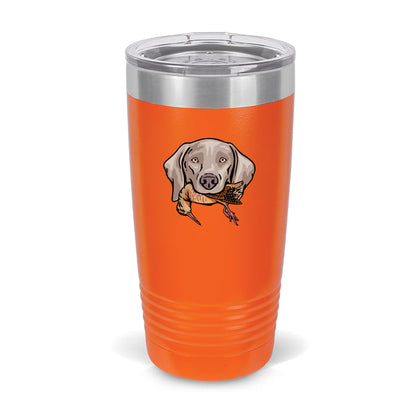 Weimaraner with a Woodcock / Blaze Orange