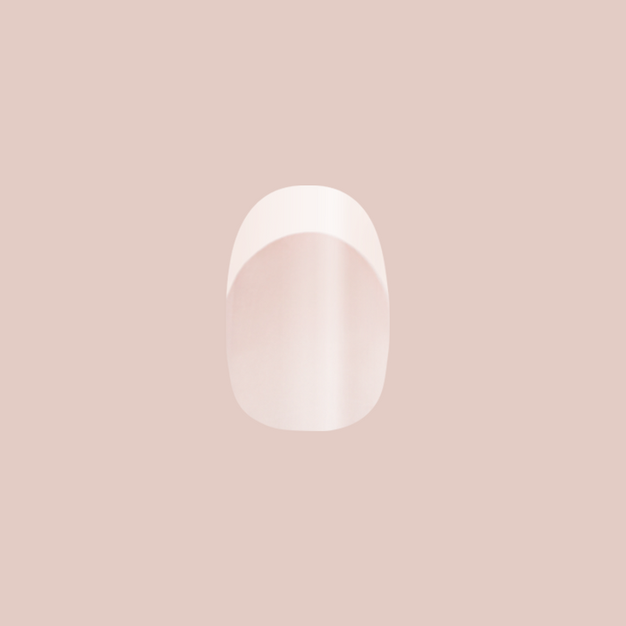 Timeless French - Press-On | Short | Round false nail with sheer neutral base and soft milky white tip for easy manicure at home
