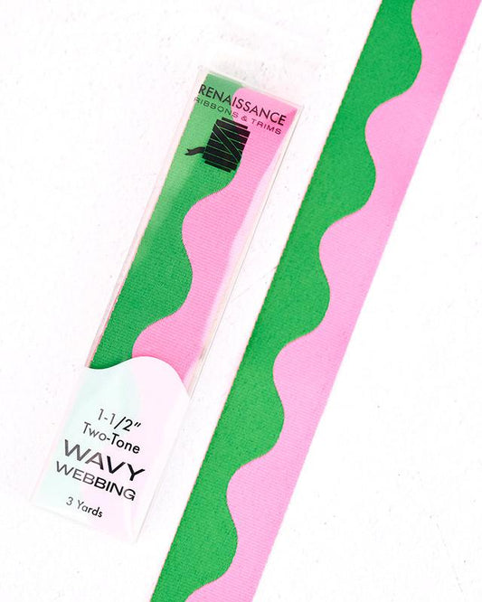 Wavy Webbing Dragon Fruit 1.5" 3 YARDS