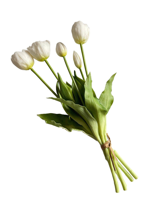White Tulip Bundle – Faux Floral Stems