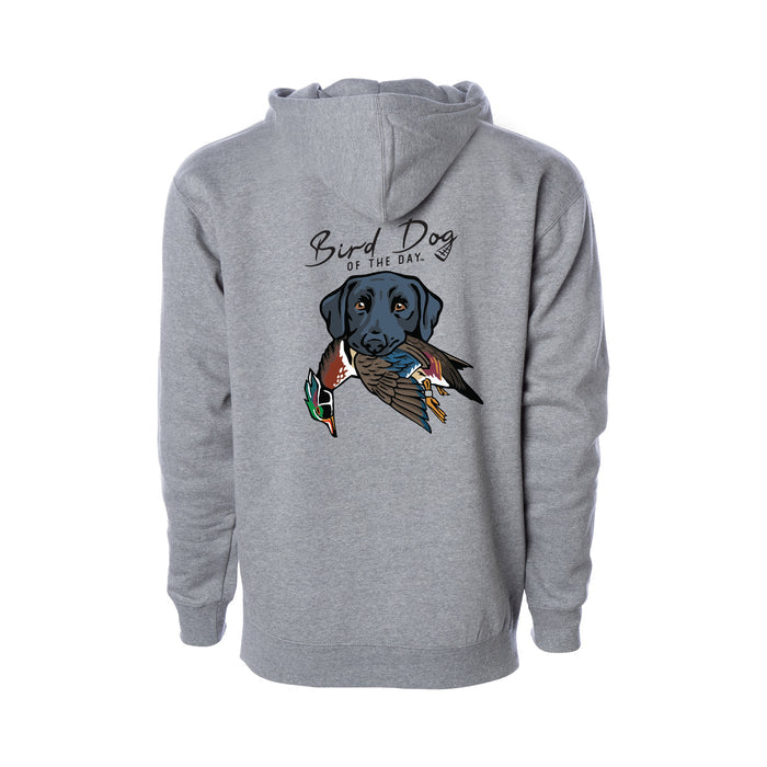 Black Lab with a Wood Duck / Heather Grey / XS