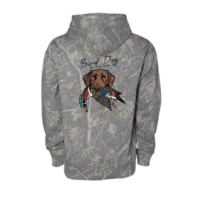 Chocolate Lab with a Wood Duck / Deadwood Camo / XS