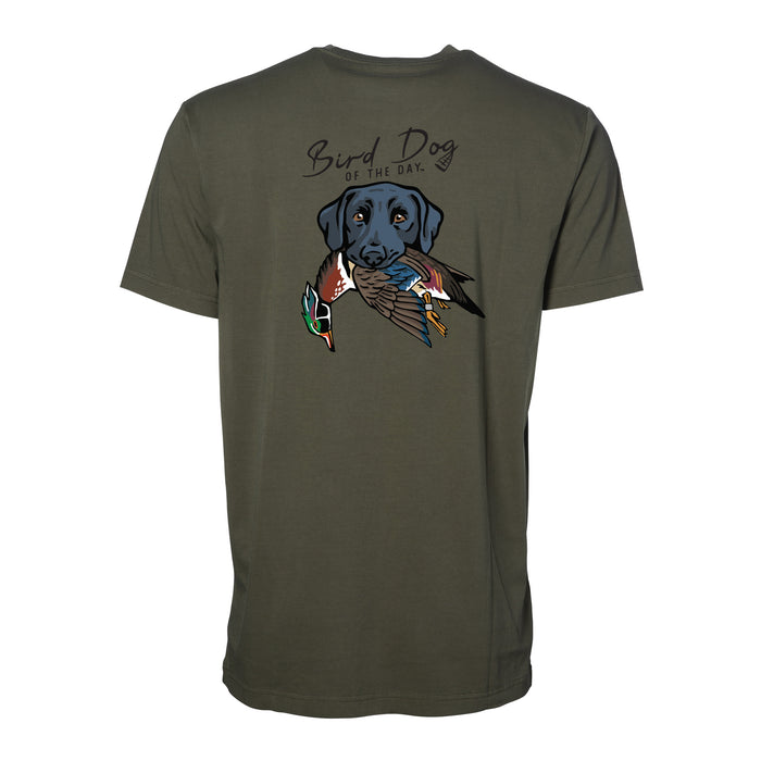 Black Lab with a Wood Duck / Olive Drab / XS