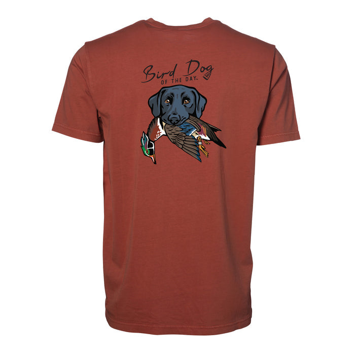 Black Lab with a Wood Duck / Red Clay / XS